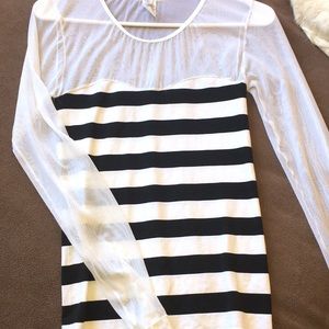 Stylish sheer sleeve and neckline top